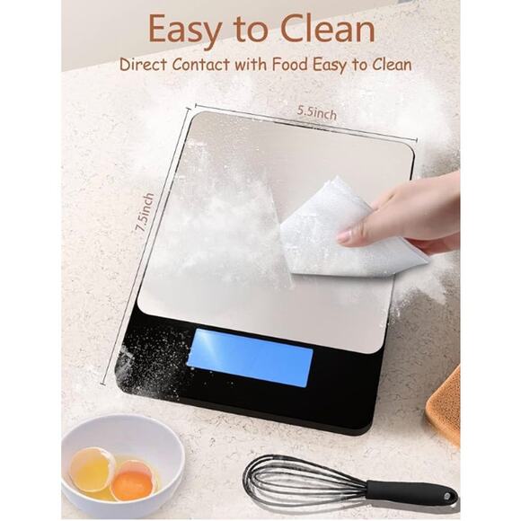 Digital Food Kitchen Scale, Batteries and Type-C Charging -33lb- Black - Picture 2 of 6